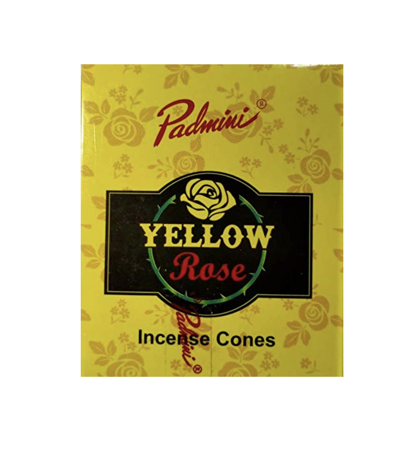 Picture of PADMINI Yellow Rose Cone Dhoop 15 pc