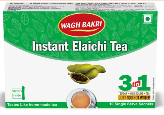 Picture of Wagh Bakri Instant Elaichi (Green Cardamom) Tea 10 pouch