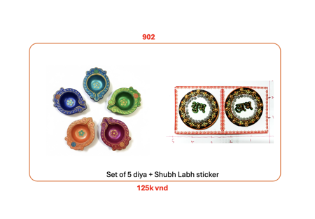 Picture of 902_Set of 5 diya + Shubh Labh sticker