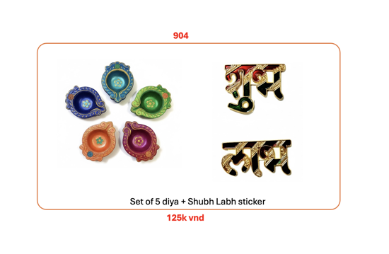 Picture of 904_Set of 5 diya + Shubh Labh sticker