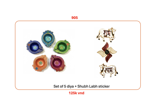 Picture of 905_Set of 5 diya + Shubh Labh sticker