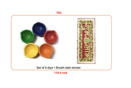 Picture of 703_Set of 5 diya + Shubh labh sticker