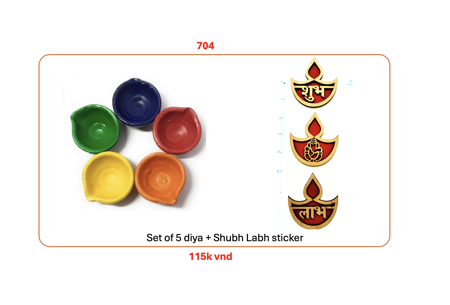 Picture of 704_Set of 5 diya + Shubh Labh sticker